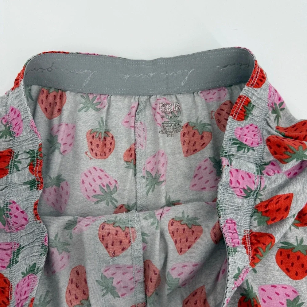 Victoria's Secret PINK Strawberry‎ Gray Pajama Boxer Shorts XL